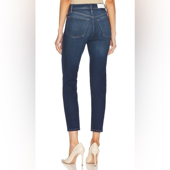RE/DONE NWT High Rise Ankle Crop Color Midnight Blue Cotton Polyester Elastane - Picture 5 of 15